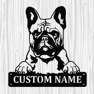 Personalized French Bulldog Metal Sign, Dog Owner Wall Art, Memorial Gift