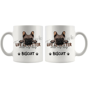 Personalized French Bulldog Dog Mom Dad Mug, Custom Dog's Name Gift