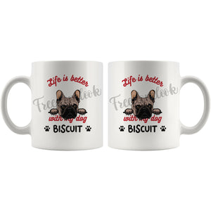 Personalized French Bulldog Dog Mom Dad Mug, Custom Dog's Name Gift