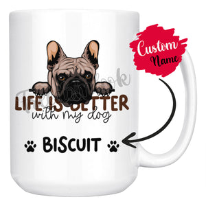 Personalized French Bulldog Dog Mom Dad Mug, Custom Dog's Name Gift