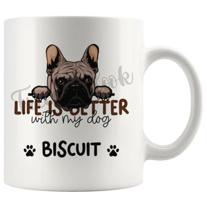 Personalized French Bulldog Dog Mom Dad Mug, Custom Dog's Name Gift