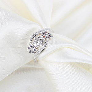 Beautiful Three Color Flower Ring - Freedom Look