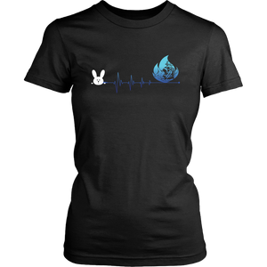 Bunny Easter Firefighter Heartbeat Womens And Unisex T-Shirt
