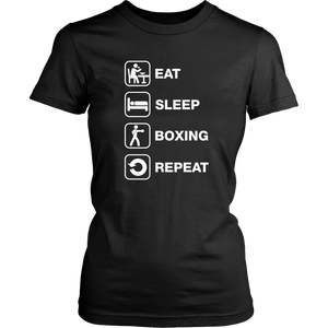 Eat Sleep Boxing Repeat Daily Routine Hobby Sport Training Men & Women T-Shirt