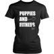 Puppies & Fitness Muscle Weight Lifting Women T-Shirt Dog Buddy Unisex T-Shirt