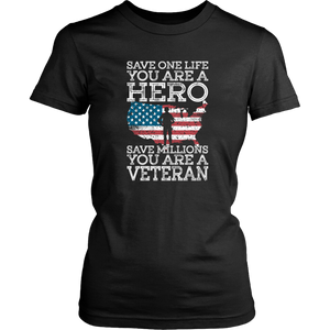 American Flag US Army Military Veteran Dad And Mom Real Hero Unisex T-Shirt