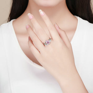 Unique HQ Butterfly & Flower Ring - 925 Sterling Silver