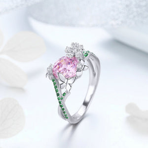 Unique HQ Butterfly & Flower Ring - 925 Sterling Silver