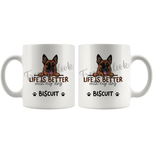 Personalized German Shepherd Dog Mom Dad Mug, Custom Dog's Name Gift