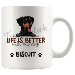 Personalized German Pinscher Dog Mom Dad Mug, Custom Dog's Name Gift