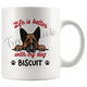 Personalized German Shepherd 2 Dog Mom Dad Mug, Custom Dog's Name Gift