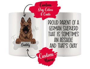Personalized German Shepherd Dog Mom Dad Mug, Funny Dog Owner Gift