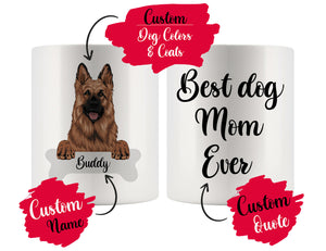 Personalized German Shepherd Dog Mom Dad Mug, Best Dog Owner Gift