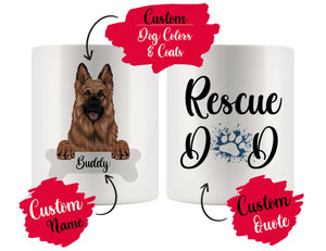Personalized German Shepherd Dog Rescue Mom Dad Mug, Best Dog Owner Gift