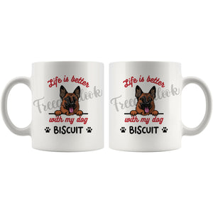 Personalized German Shepherd Dog Mom Dad Mug, Custom Dog's Name Gift
