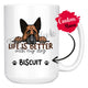 Personalized German Shepherd 2 Dog Mom Dad Mug, Custom Dog's Name Gift