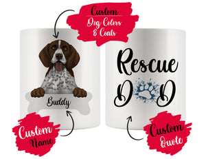 Personalized German Shorthaired Pointer Dog Rescue Mom Dad Mug, Dog Owner Gift