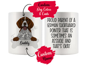 Personalized German Shorthaired Pointer Dog Mom Dad Mug, Funny Dog Owner Gift