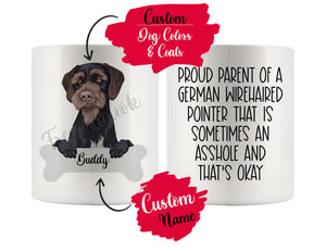Personalized German Wirehaired Pointer Dog Mom Dad Mug, Funny Dog Owner Gift