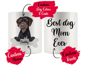 Personalized German Wirehaired Pointer Dog Mom Dad Mug, Best Dog Owner Gift