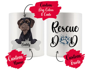 Personalized German Wirehaired Pointer Dog Rescue Mom Dad Mug, Dog Owner Gift