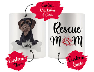Personalized German Wirehaired Pointer Dog Rescue Mom Dad Mug, Dog Owner Gift