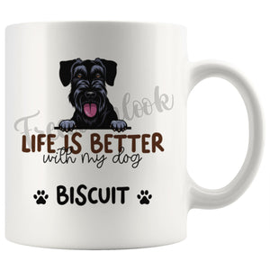 Personalized Giant Schnauzer Dog Mom Dad Mug, Custom Dog's Name Gift