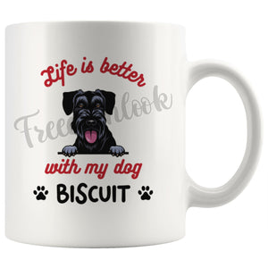 Personalized Giant Schnauzer Dog Mom Dad Mug, Custom Dog's Name Gift