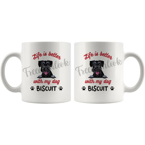 Personalized Giant Schnauzer Dog Mom Dad Mug, Custom Dog's Name Gift