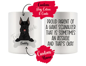 Personalized Giant Schnauzer Dog Mom Dad Mug, Funny Dog Owner Gift