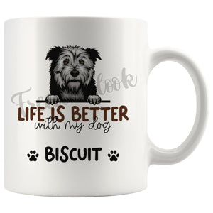 Personalized Glen of Imaal Terrier Dog Mom Dad Mug, Custom Dog's Name Gift