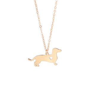 Lovely Gold & Silver Dachshund Necklace - Freedom Look