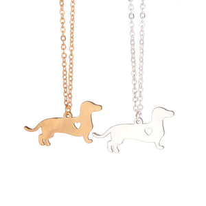 Lovely Gold & Silver Dachshund Necklace - Freedom Look