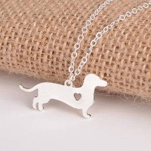 Lovely Gold & Silver Dachshund Necklace - Freedom Look