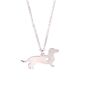 Lovely Gold & Silver Dachshund Necklace - Freedom Look
