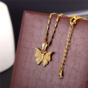 Butterfly Charm Pendant Necklace - Freedom Look