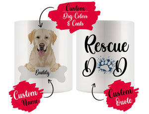 Personalized Goldador Dog Rescue Mom Dad Mug, Best Dog Owner Gift
