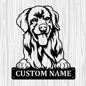 Personalized Golden Retriever Metal Sign, Dog Owner Wall Art, Memorial Gift