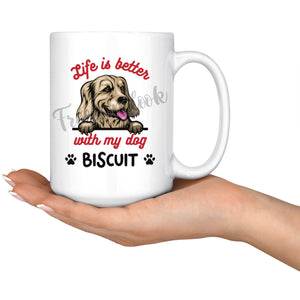 Personalized Golden Retriever Dog Mom Dad Mug, Custom Dog's Name Gift