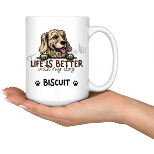 Personalized Golden Retriever Dog Mom Dad Mug, Custom Dog's Name Gift