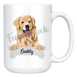 Personalized Golden Retriever Dog Mom Dad Mug, Funny Dog Owner Gift