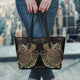 Golden Sea Turtle Large PU Leather Tote - Freedom Look