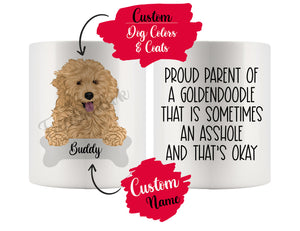 Personalized Goldendoodle Dog Mom Dad Mug, Funny Dog Owner Gift