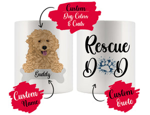 Personalized Goldendoodle Dog Rescue Mom Dad Mug, Best Dog Owner Gift