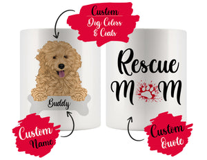 Personalized Goldendoodle Dog Rescue Mom Dad Mug, Best Dog Owner Gift