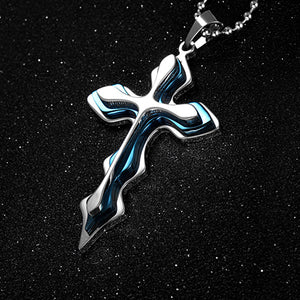 Blue Cross Pendant Necklace - Freedom Look