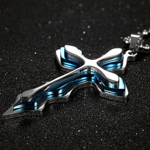 Blue Cross Pendant Necklace - Freedom Look