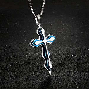 Blue Cross Pendant Necklace - Freedom Look