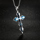 Blue Cross Pendant Necklace - Freedom Look