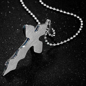 Blue Cross Pendant Necklace - Freedom Look